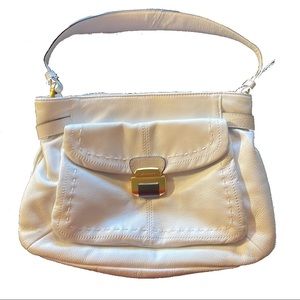 B. Makowsky White Genuine Leather Purse